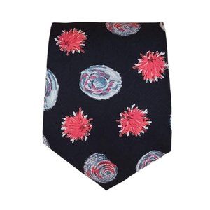 SANTOSTEFANO Black Art Silk Tie ITALY 60”/ 4” EC